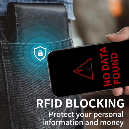 Thin Mens Leather RFID Wallet - Secure Slim Design