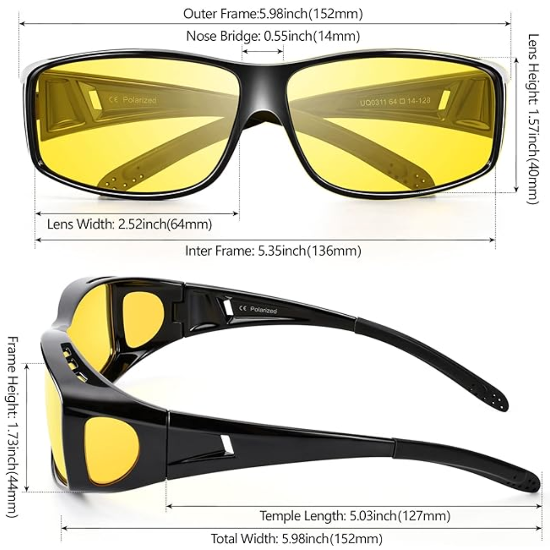 Polarized Night Drive Glasses - Anti Glare Safety Eyewear
