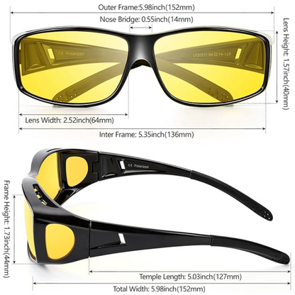 Polarized Night Drive Glasses - Anti Glare Safety Eyewear