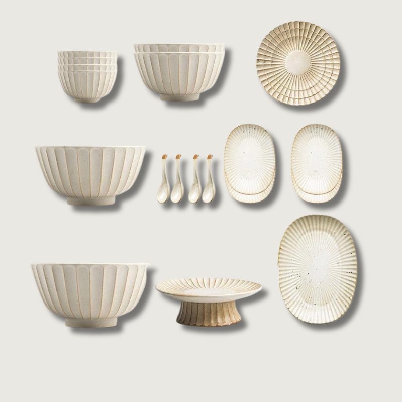 Classic 21-Piece Dinnerware Set with Elegant Style - Fesara