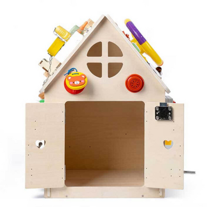 Natural Wood Learning House for Kids