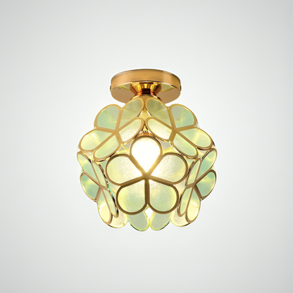 Vintage Floral Glass Pendant Light