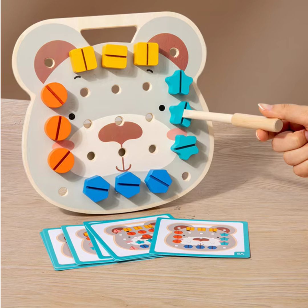 Colorful Wooden Bear Board for Kids Craft Kit