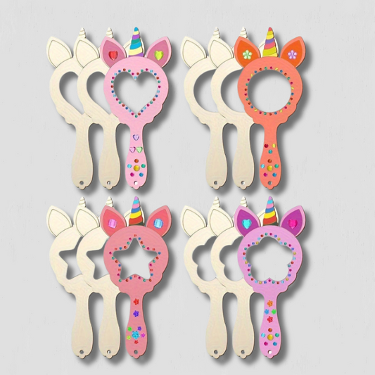Colorful Unicorn Wall Mirror with Painted Details - Fesara