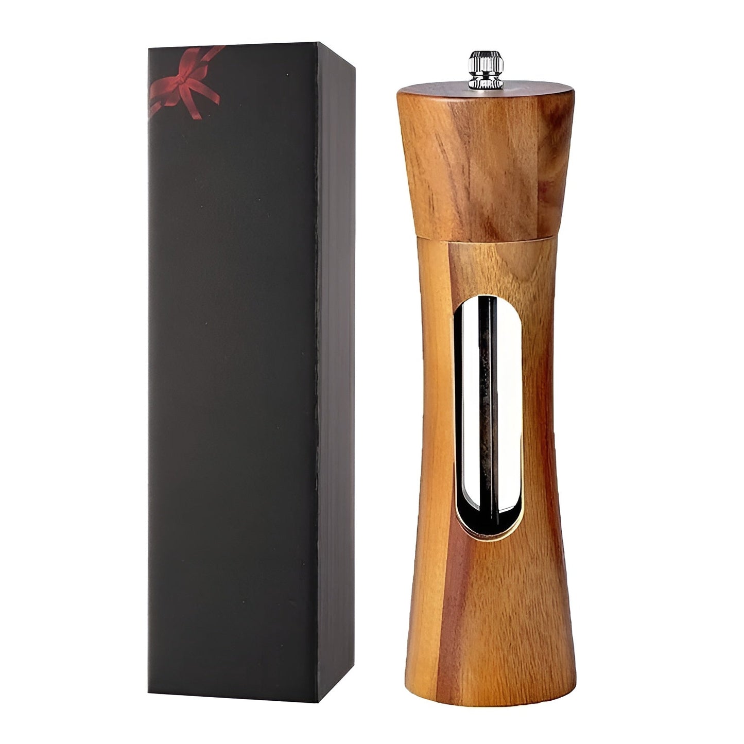 Classic Wooden Salt Pepper Grinder Set with Adjustable Coarseness