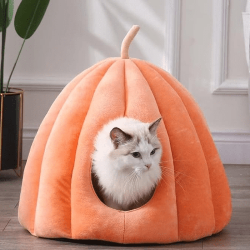 Soft Plush Cat Bed – Warm & Washable Kitty Hut