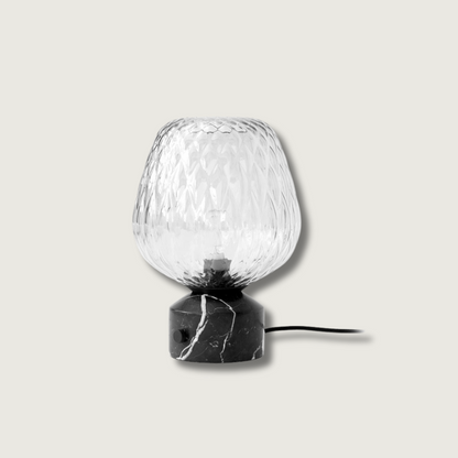 Stylish Table Lamp with Clear Glass Shade - Fesara