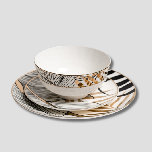 Elegant Black Dinner Plate Set - Fesara