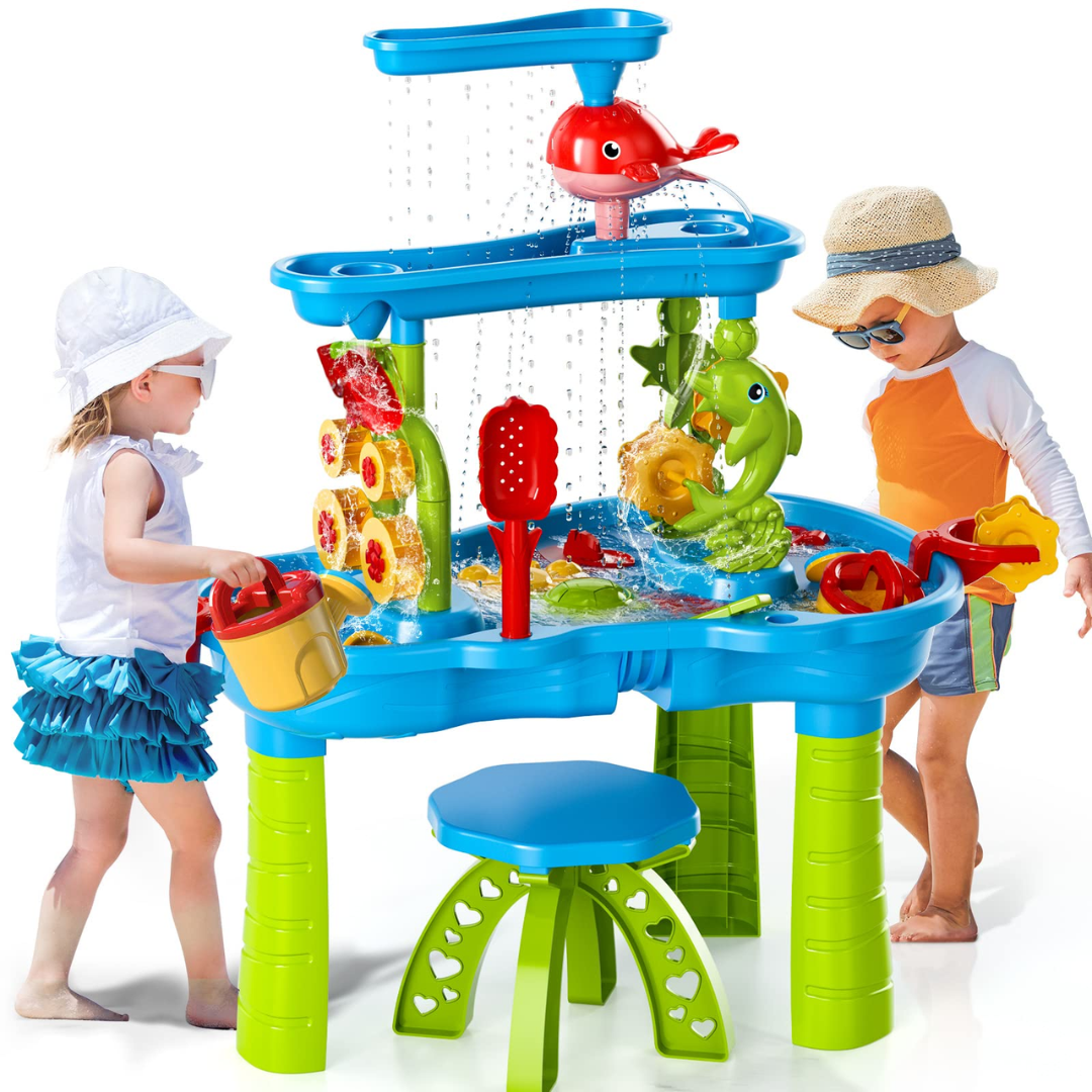 Kids 3+ Outdoor Water Play Table with 3 Tiers - Fesara