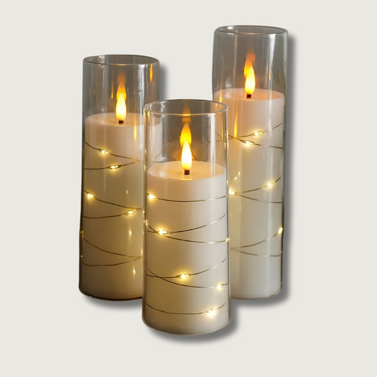 Warm Glow LED Candle Set with Remote - Fesara