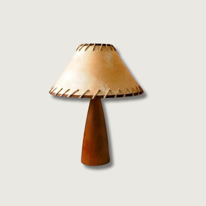 Vintage Wooden Table Lamp - Fesara