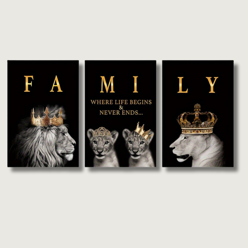 Wildlife Lion Wall Art Collection - Fesara