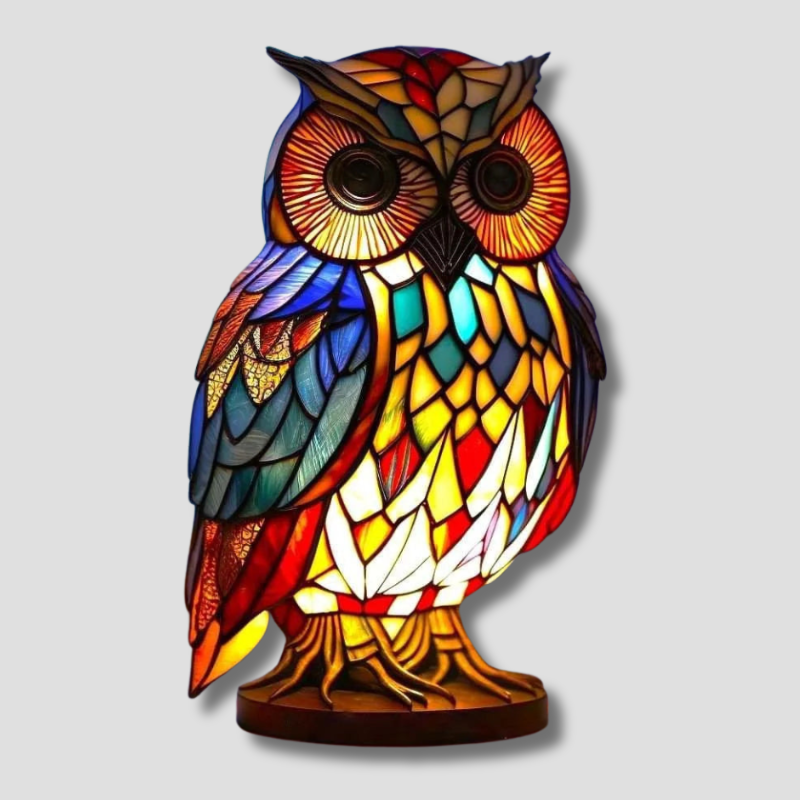 Colorful Stained Glass Animal Table Lamp - Fesara