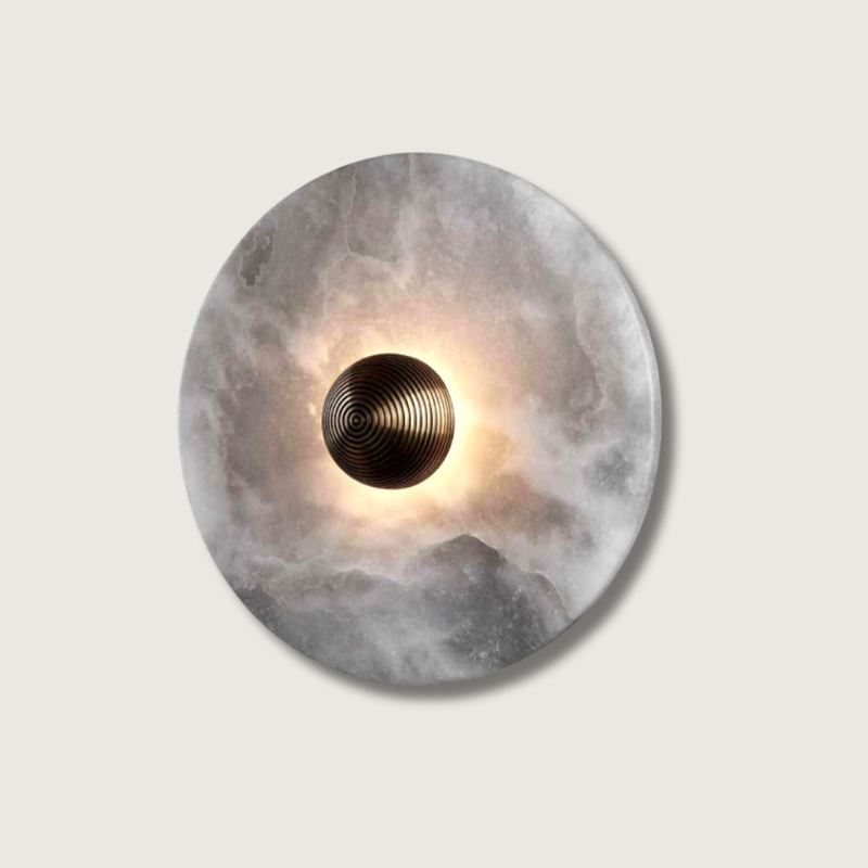 Elegant Marble Round Wall Light - Fesara