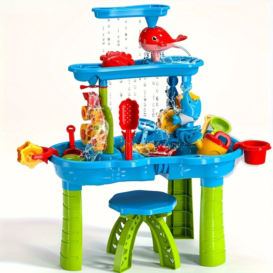 Fun 3-Level Kids Water Play Table Outdoor Toy