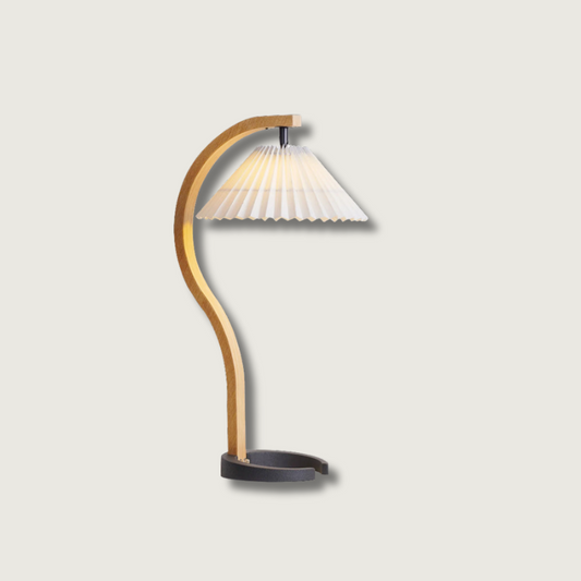Rustic Wooden Desk Lamp with Organic Shape - Fesara