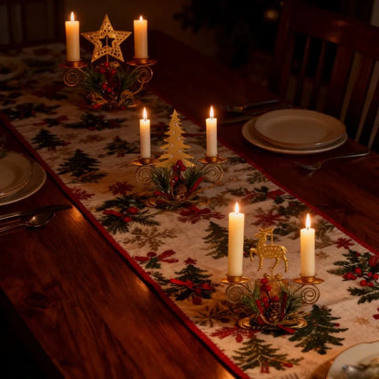 Winter Glow Metal Candle Holder