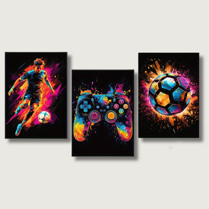 Action Packed Sports Gaming Wall Art Set - Fesara