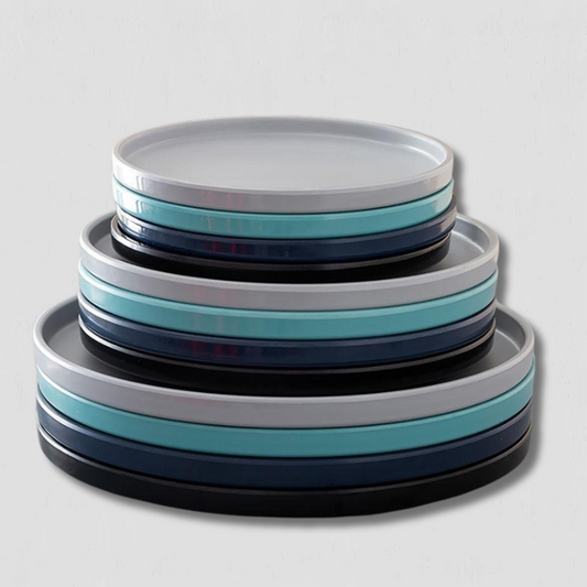 Rustic Country Style Melamine Dinner Plate Set - Fesara