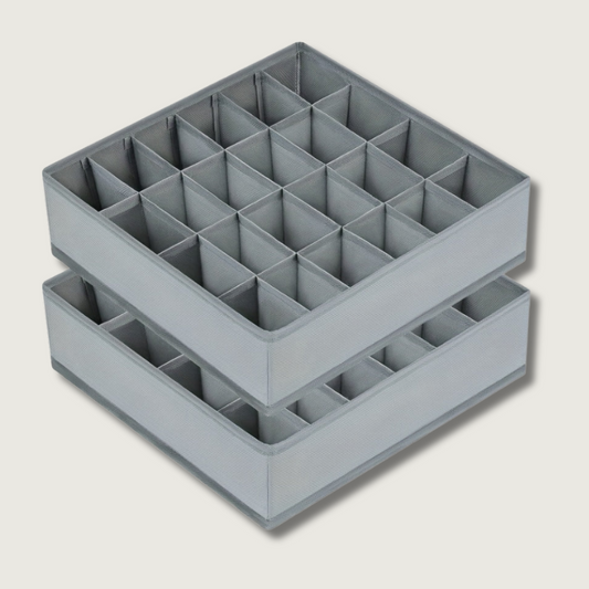 Portable 2-Pack Stackable Storage Containers with 24 Compartments - Fesara