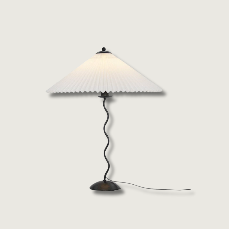 Elegant Wooden Table Lamp with Fabric Shade - Fesara