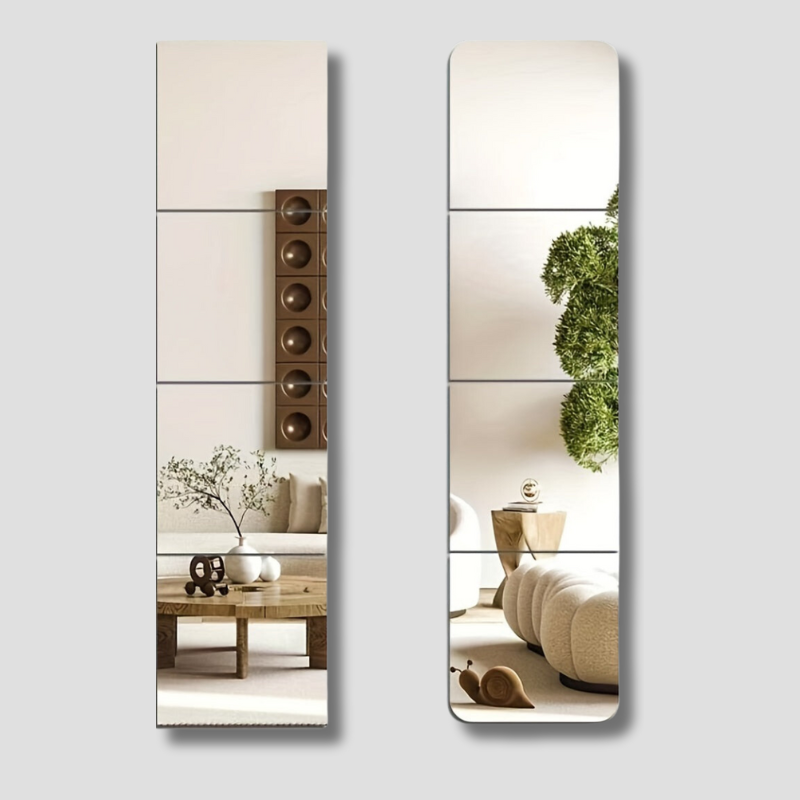 Sturdy Glass Wall Mirror Set - Fesara