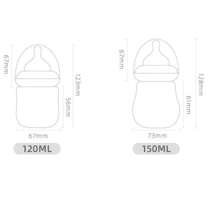 Gentle Baby Bottle with Silicone Nipple - Safe Anti Colic