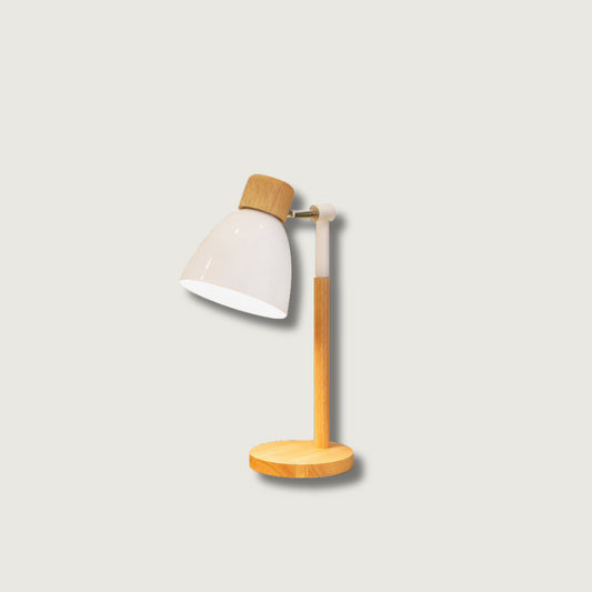 Warm Wooden Table Lamp with Pastel Shades - Fesara