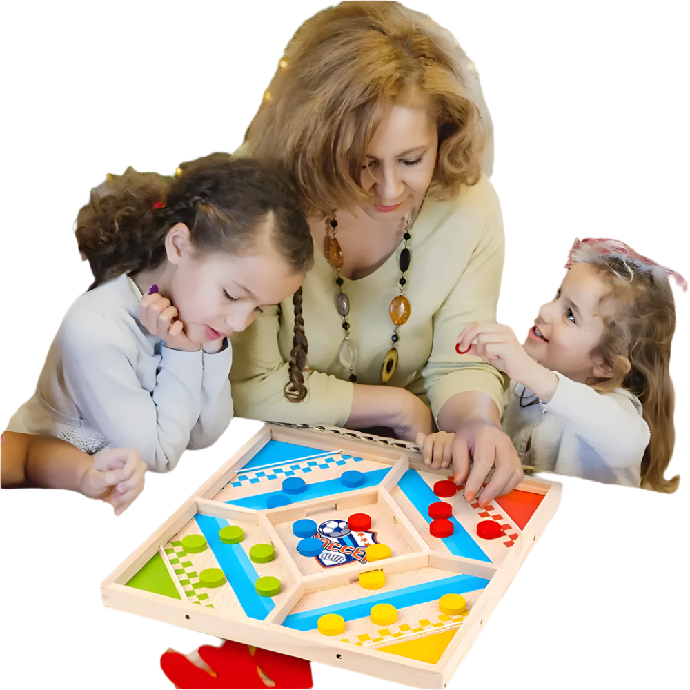 Fun Wooden 2-in-1 Family Board Game - Fesara