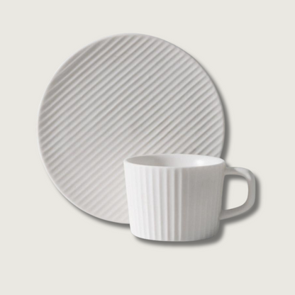 Classic Ceramic Coffee Mug Set in Gray and White - Fesara