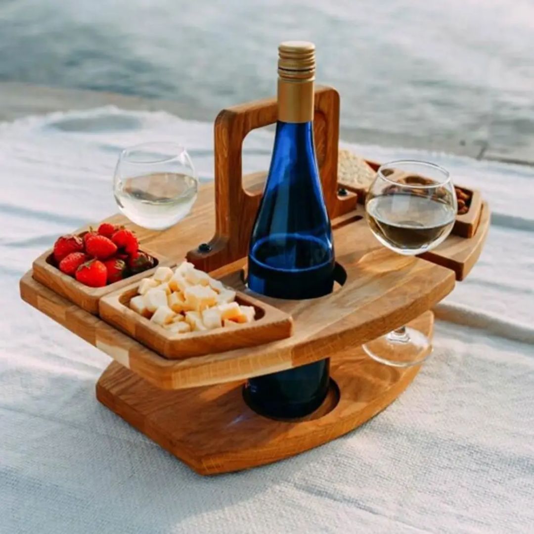 Collapsible Wooden Outdoor Wine Bar Table