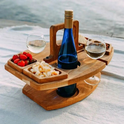 Collapsible Wooden Outdoor Wine Bar Table