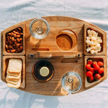 Collapsible Wooden Outdoor Wine Bar Table