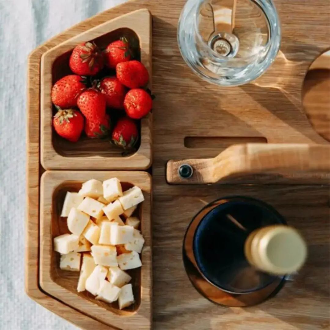 Collapsible Wooden Outdoor Wine Bar Table