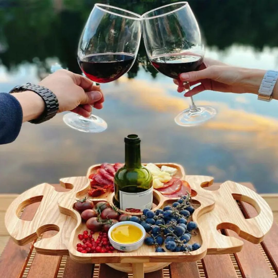 Space Saving 2-in-1 Wine and Fruit Table Holder