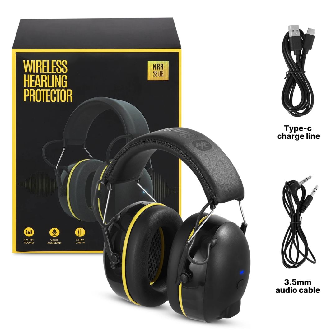 Wireless Safety Ear Muffs with Noise Cancelling Headphones
