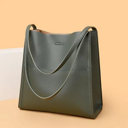 Spacious Genuine Leather Tote Bag