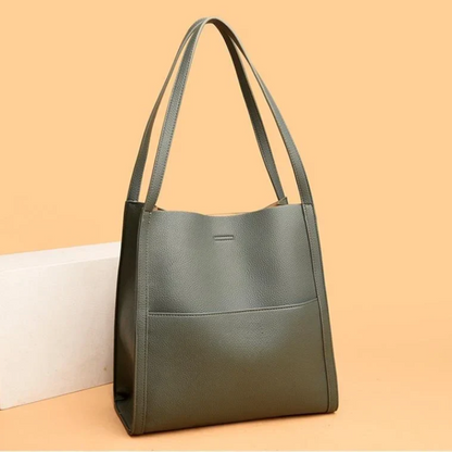 Spacious Genuine Leather Tote Bag