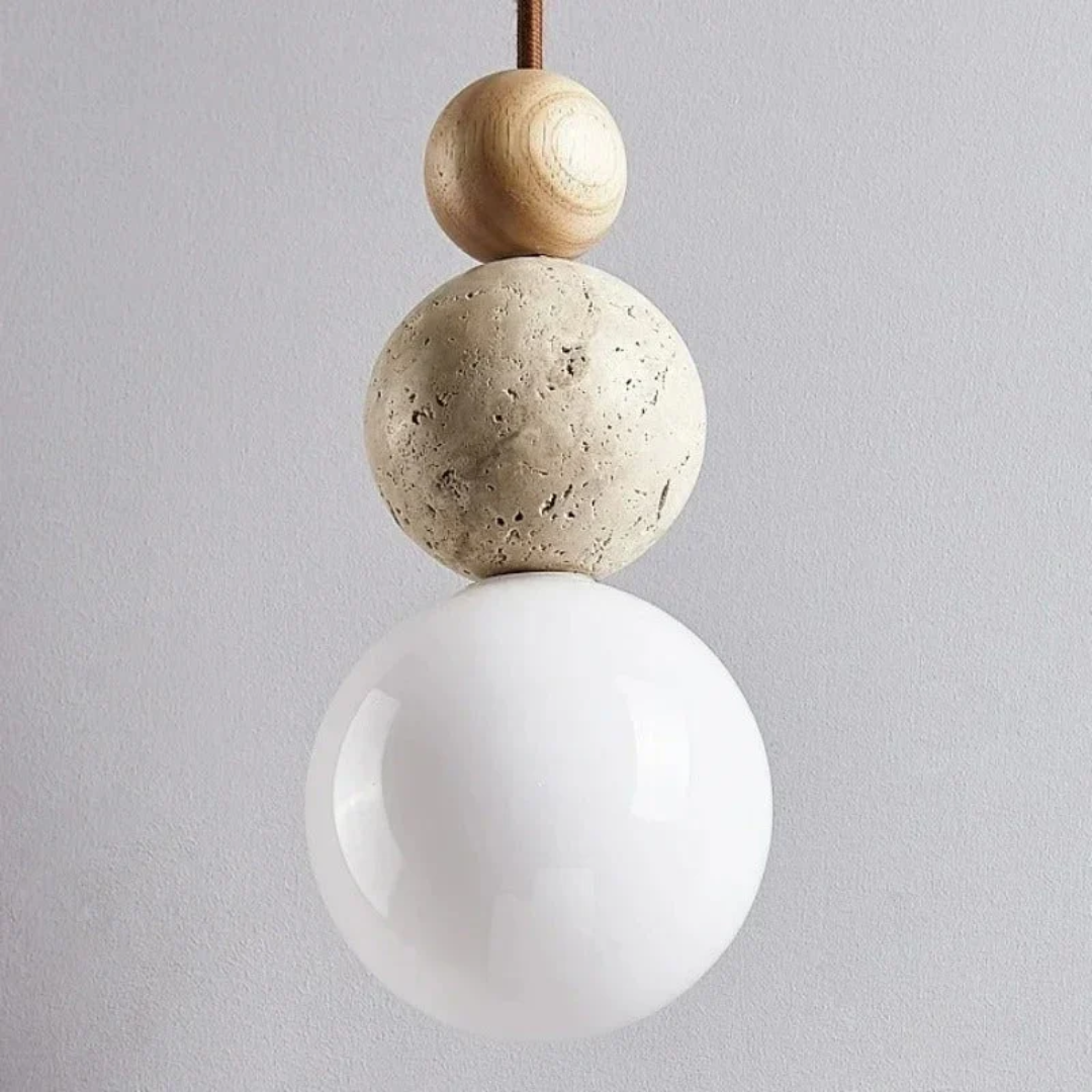Stylish Stone and Wood Pendant Lighting