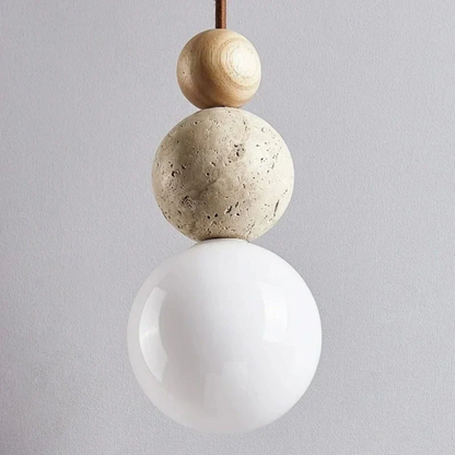 Stylish Stone and Wood Pendant Lighting