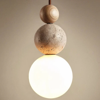Stylish Stone and Wood Pendant Lighting