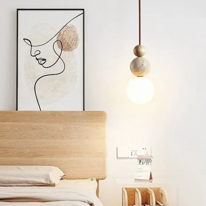 Stylish Stone and Wood Pendant Lighting