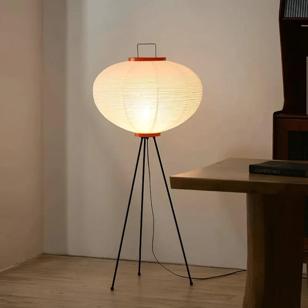 Natural Rice Paper Floor LED Lamp - Zen Style