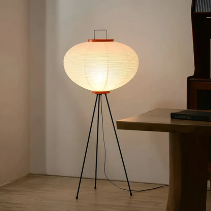 Natural Rice Paper Floor LED Lamp - Zen Style