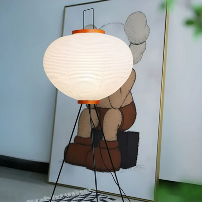 Natural Rice Paper Floor LED Lamp - Zen Style