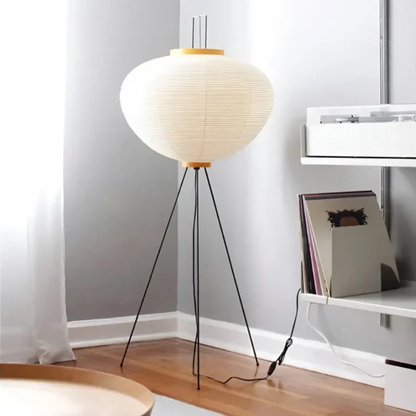 Natural Rice Paper Floor LED Lamp - Zen Style - Fesara