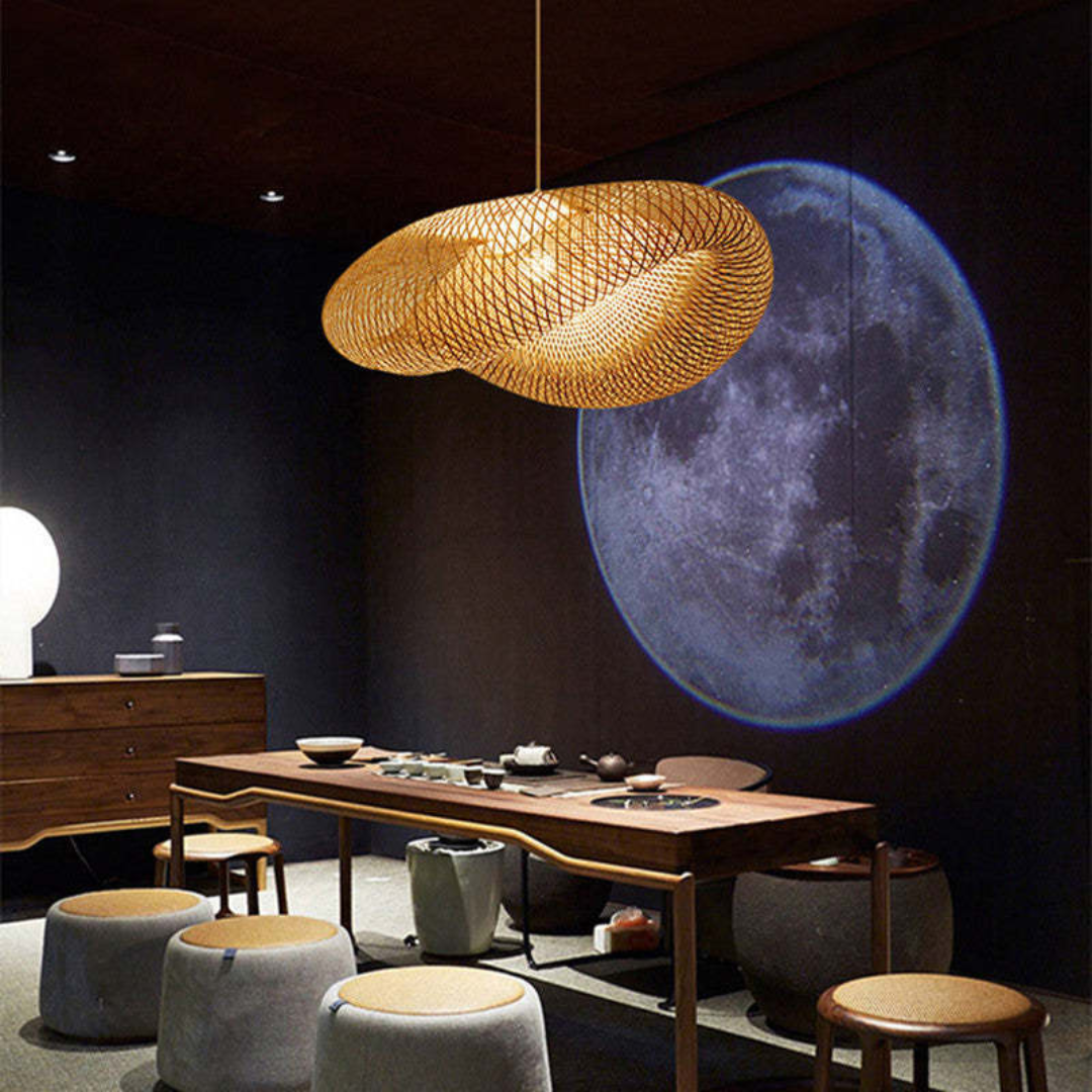 Natural Bamboo LED Hanging Light Balls - Fesara