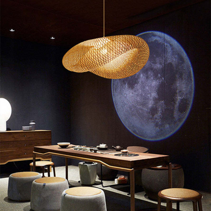 Natural Bamboo LED Hanging Light Balls - Fesara