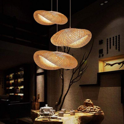 Natural Bamboo LED Hanging Light Balls