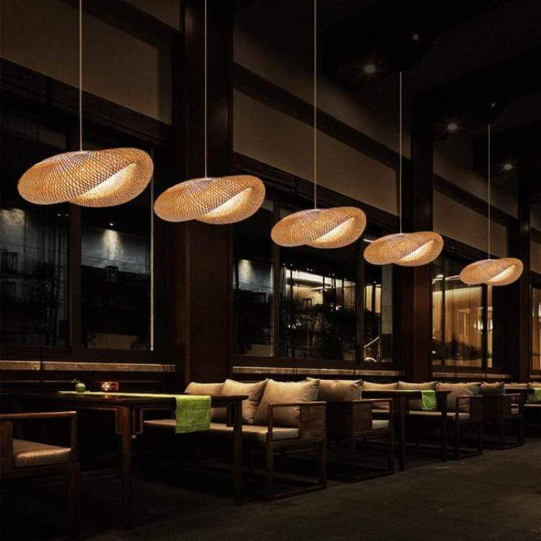 Natural Bamboo LED Hanging Light Balls